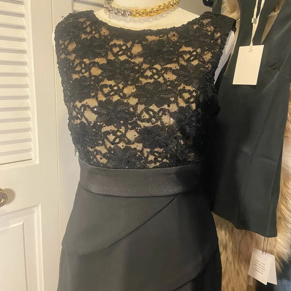 Connected Apparel Black and Cream Lace Dress Y2K - Picture 4 of 12